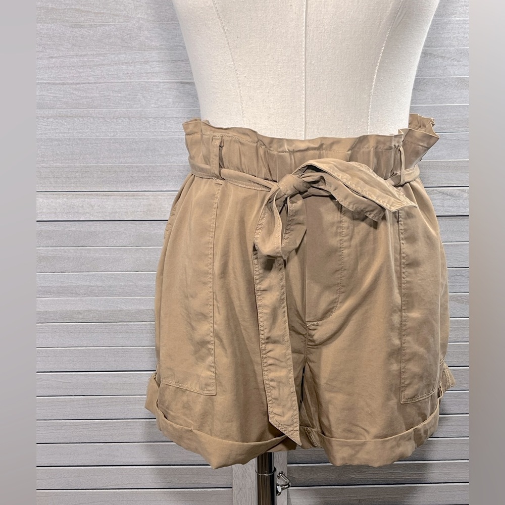 AERIE Camp Shorts w Paperbag Waist Tan-Medium